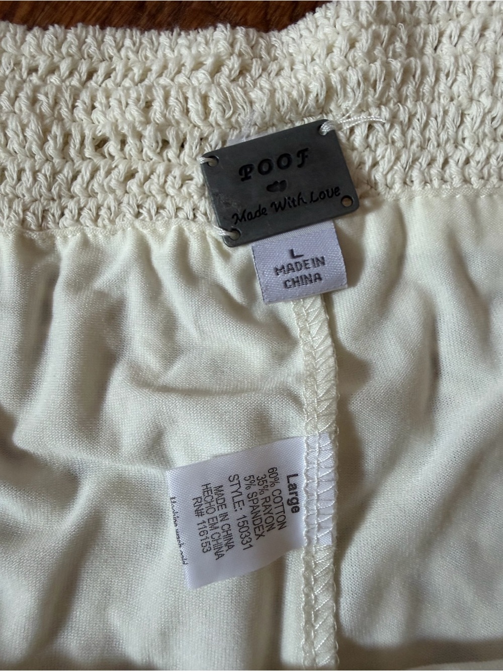 Poof! Cream Crochet Knit Shorts - Picture 5 of 8